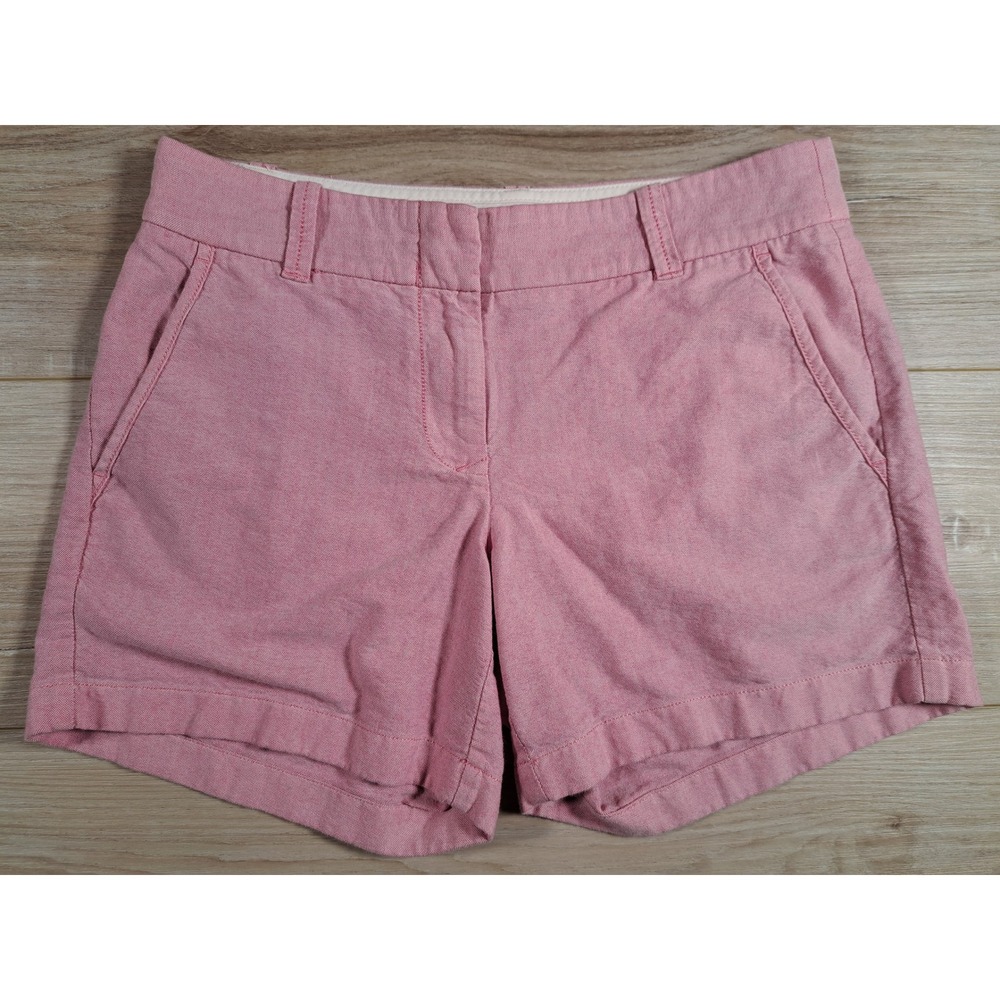 J.Crew Pink Oxford Cotton City Fit Shorts Womens Size 0 Style 77948 Preppy